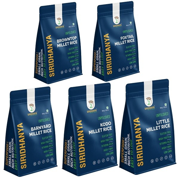 Siridhanya Unpolished Millet Rice Combo  500g